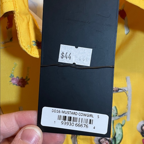 Lucky & Blessed Yellow button up western boho Graphic Shirt - Picture 4 of 10